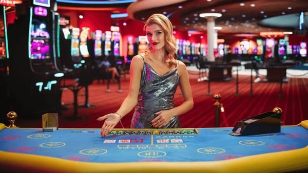 Live casino table with dealer on ta7777 platform